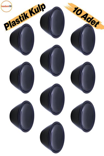 Badem10 Buton de mâner Delta negru 10 buc. Sertar Mobilier de bucătărie Dulap dulap Mâner de mâner Mâner din plastic