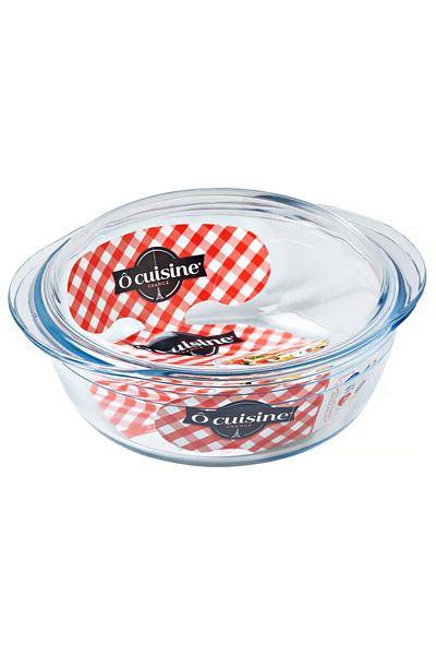 OCUİSİNE FRANCE Vas termorezistent cu capac 23cm, 3L, rotund, Glassware Range