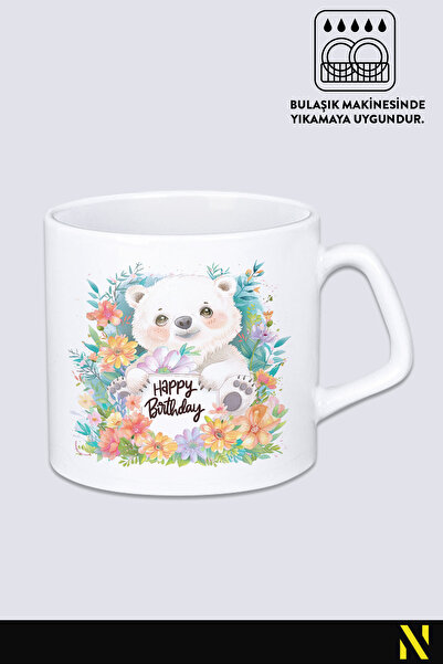 nilizma Happy Birthday Cute Bear Mug Cup Mug