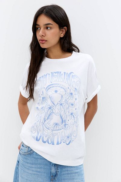 Pull & Bear Oversize T-shirt with esoteric graphic