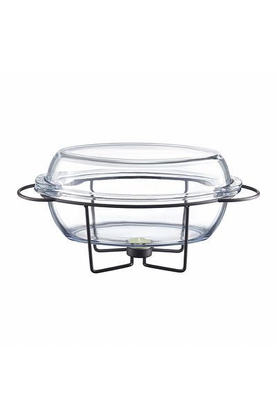 Ambition Vas termorezistent cu incalzitor 4.5L, suport negru, chafing dish, Saule