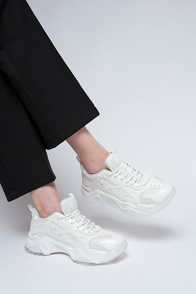 Marjin Pizen White Damen-Sneaker – dicke Sohle und Schnürung