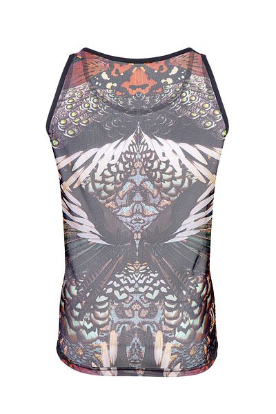 inkasole Men's Patterned Transparent Tank Top 7601