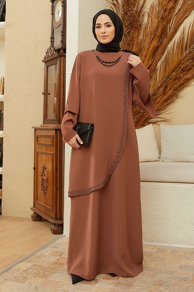 VAVİNOR Βραδινό Φόρεμα Hürrem Plus Size - Camel