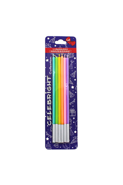 BM GİFT DESİGN Set 5 lumânări tort curcubeu Celebright 14.5cm