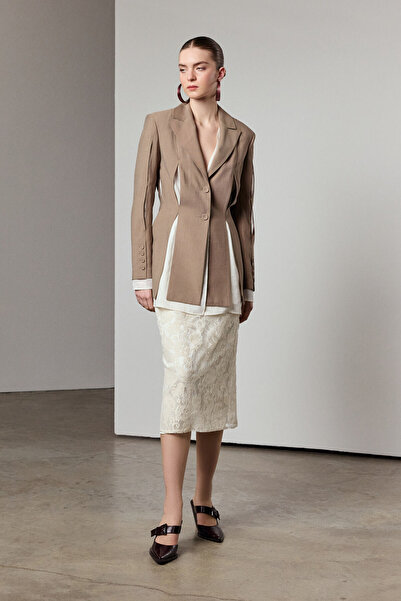 Berr-ın Dantel Kalem Etek Krem