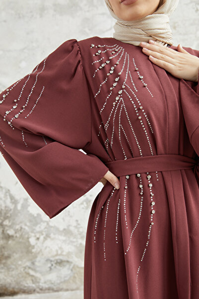 VAVİNOR Viona Stoned Abaya - Αποξηραμένο τριαντάφυλλο