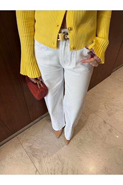 begum mayda Baggy Model , Beyaz Jean Pantolon
