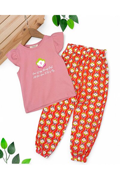 Ege Bebek COPII FETE VISCOSĂ TIREL TIREL LEGGINGS CU TRICOU TT 2-3-4-5-6 ANI ...