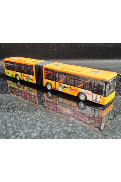Hepsilazım Otobüs Oyuncak Körüklü Şehir Yolcu Otobüsü Metrobüs Sarı 22 Cm Çek Bırak