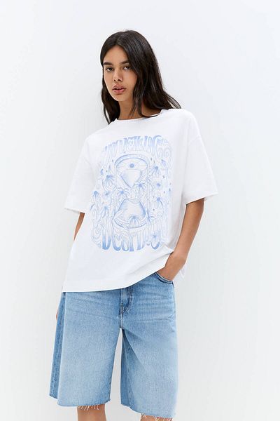 Pull & Bear Oversize T-shirt with esoteric graphic