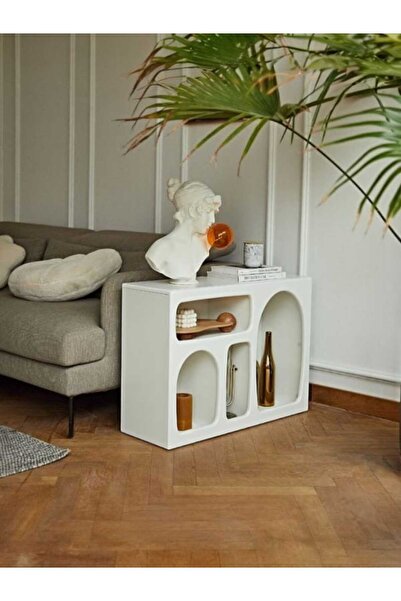 LİFENES Niş Görünümlü Komodin Beyaz 80 x 60