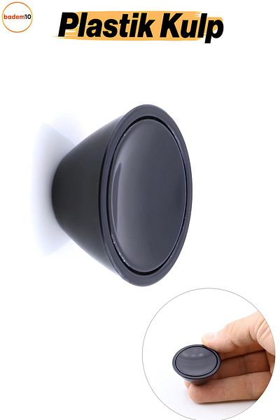 Badem10 Delta Black Mâner Buton Sertar cu o singură șurub Mobilier de bucătărie Dulap Mâner dulap Mâner din plastic