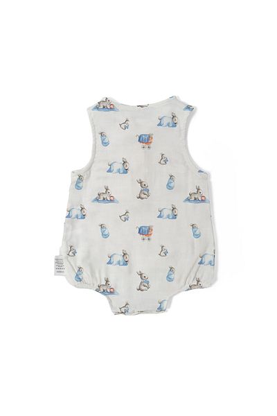 DEUX LAPINS 100% Cotton Muslin Baby Boy Sleeveless Jumpsuit - Bebe Lapin