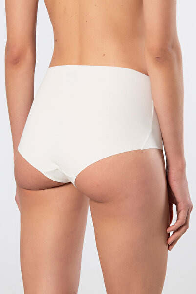 TÜREN Жіночі лазерно вирізані бавовняні труси з високою талією 911/Екрю