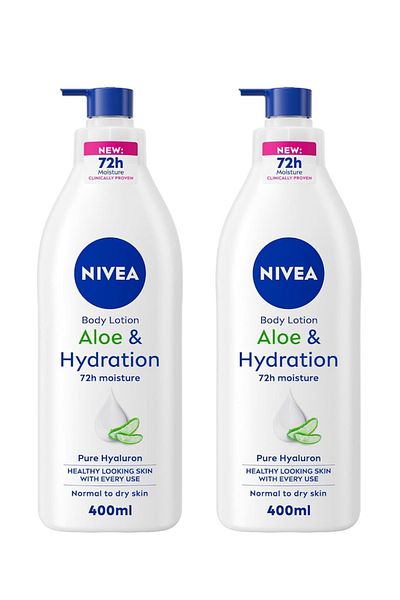 NIVEA Aloe & Hydration Body Lotion, Aloe Vera, Normal to Dry Skin, 400ml, Pack of 2