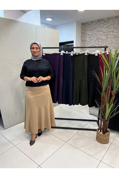 Butik büyük beden Lycra Valon Skirt