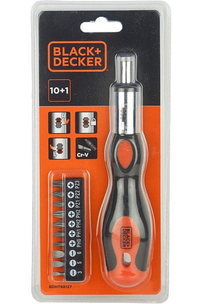 Black&Decker طقم مفكات بلاك اند ديكر BDHT68127 متعدد الاستخدام – مكون من 10 قطع بأحجام مختلفة