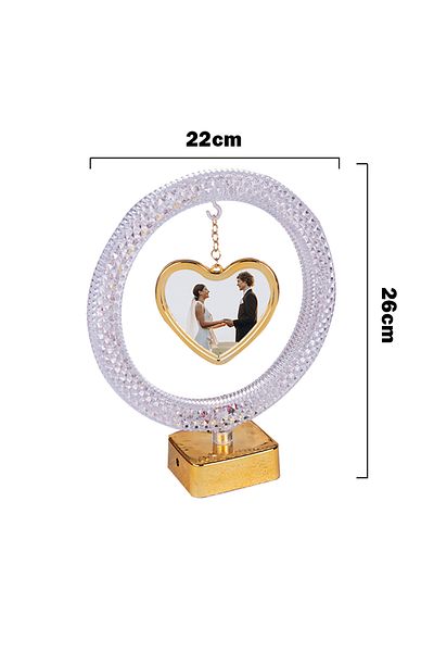 Nobbystar Crystal Circle Heart Photo Frame with Led Lights
