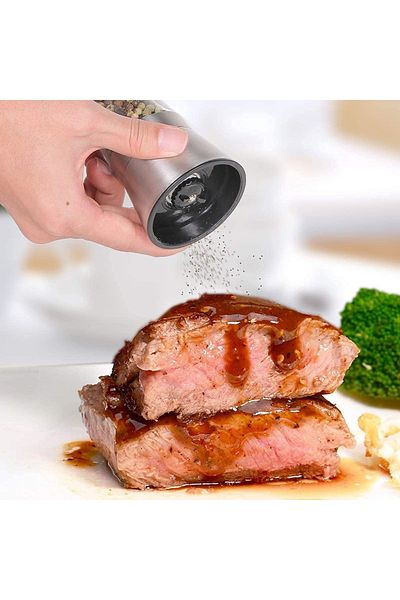 TARIK HOME First Class Stainless Steel Grinder Pepper Shaker and Salt Shaker Set 1 Piece