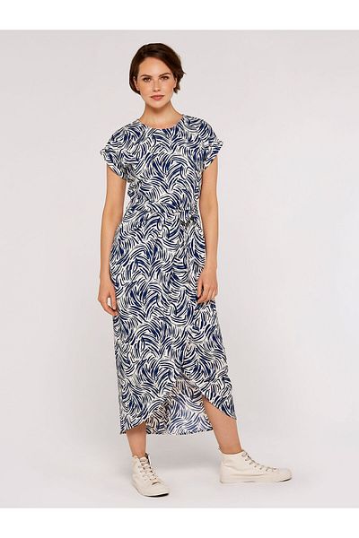 Apricot Maxi-Wickelkleid mit Pinselstrich-Print