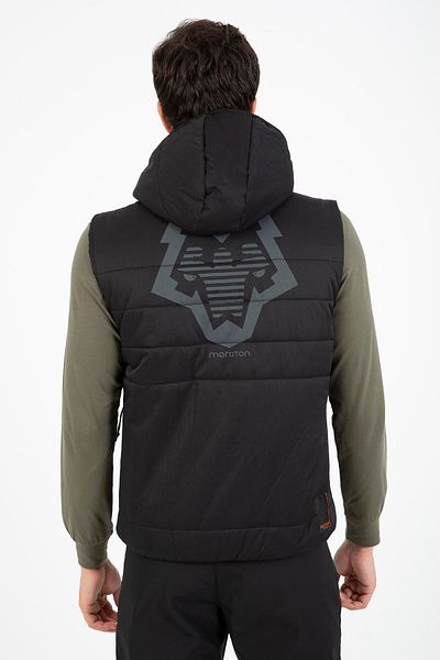 MARATON Regular Men's Hooded Sleeveless Black Vest 21265