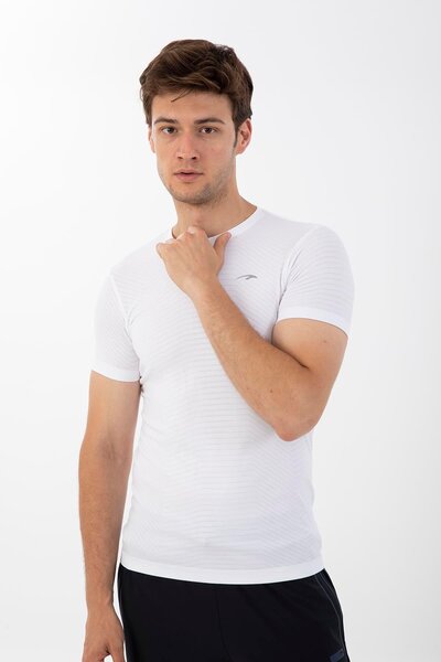 MARATON تي شيرت أبيض برقبة دائرية للرجال من SlimFit