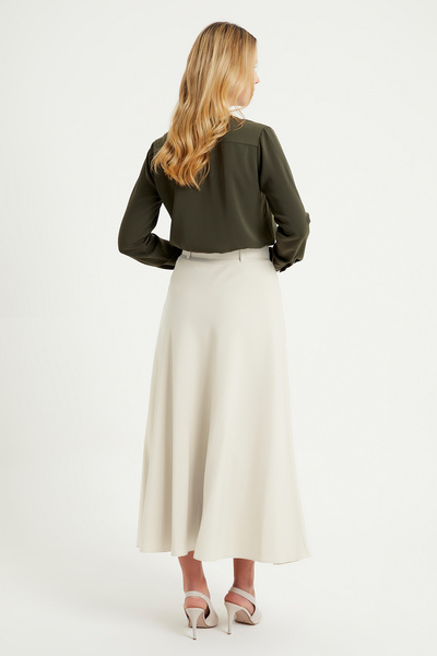 VAVİNOR Pásková rozšířená sukně - Ecru