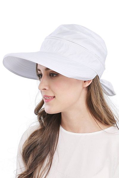 Külah Women's UV Protective Wide Brim Visor Hat - White