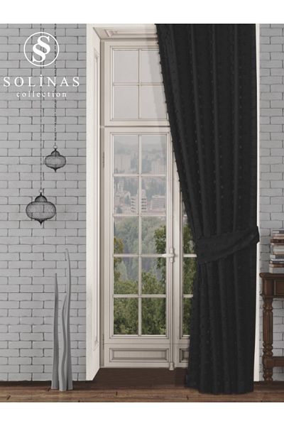 Solinas Collection Κουρτίνα φόντου Paris Black Extrafoam Χωρίς πιέτες με επίπεδη ραφή - Μονόφυλλο