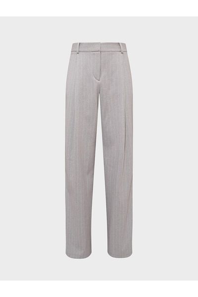 RİVUS Wide Leg Palazzo Trousers - Gray Striped
