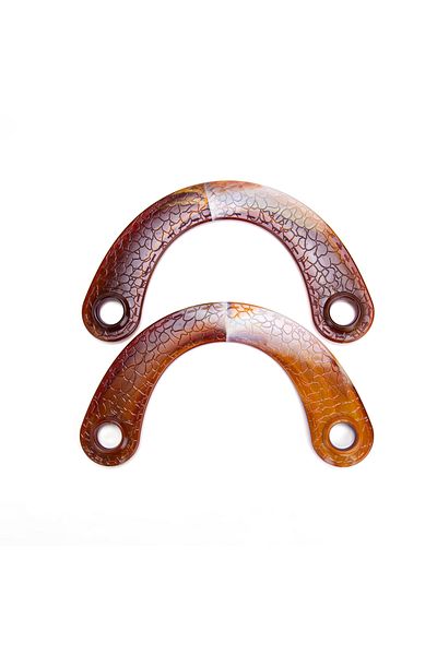 Sultan Leather Look C Model Bag Handle 2 Pieces Amber