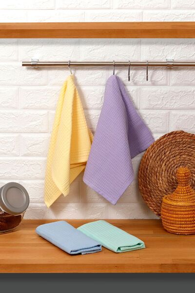 kozavitrin 4 مناشف مطبخ قطنية 100% - قماش تجفيف 40x60 سم