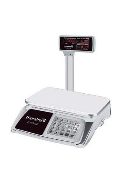 Hausberg HAUSBERG HB-6062 επαγγελματική ηλεκτρονική ζυγαριά, διπλής οθόνης, 40kg