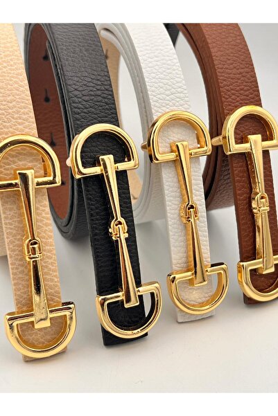 Tina Set of 4 Gold Buckle Women's Belt Trouser Belt Dress Belt Shirt Belt Coat Belt