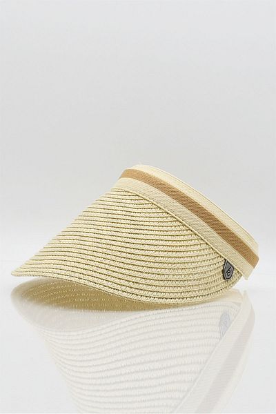 Külah Women's Visor Straw Beach Hat - Beige