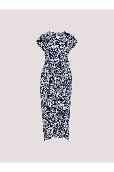 Apricot Maxi-Wickelkleid mit Pinselstrich-Print