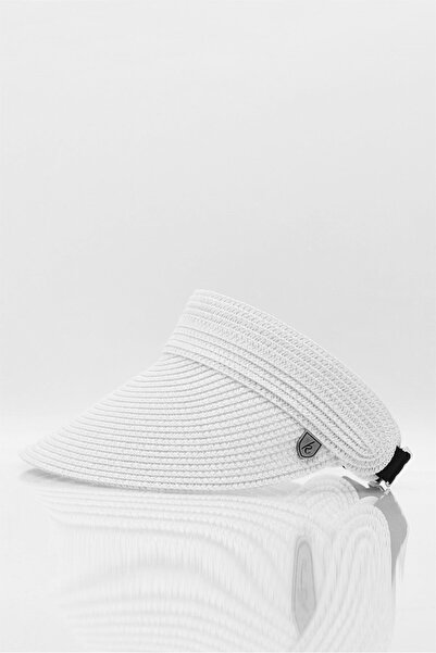 Külah Γυναικείο καπέλο παραλίας με φαρδύ γείσο από ψάθινο υλικό, λευκό