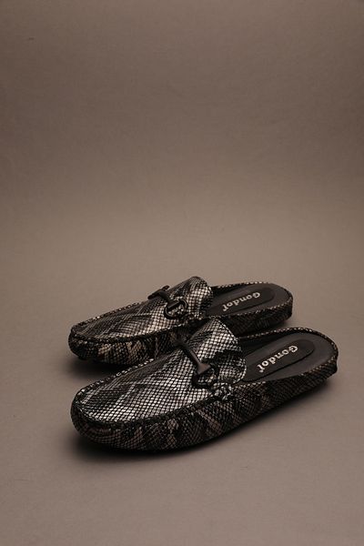 Gondol Papuci clasici pentru bărbați din piele naturală Grey Snake 42 ttx.306