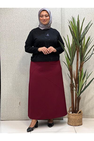 Butik büyük beden Lycra Bell Skirt