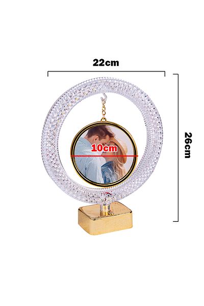Nobbystar Crystal Round Circle Photo Frame with Led Lights