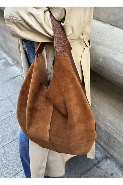 Afra Τσάντα ώμου από δέρμα σουέτ