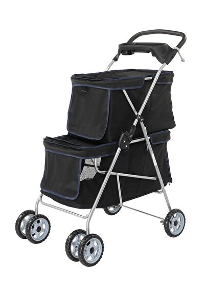 Glipet Twingo Çift Kabinli Kedi Köpek Arabası 68x52x102 Cm