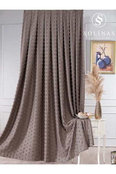 Solinas Collection Κουρτίνα φόντου Paris Brown 1 X 3 συμπίεσης - Μονόφυλλο