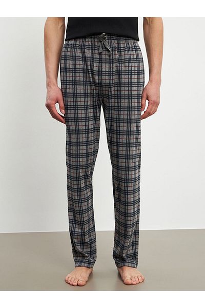 LC Waikiki Gray Standard Plaid Men's Pajama Bottom