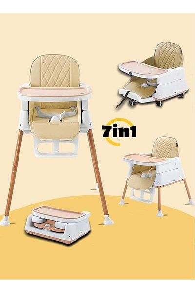 Cady One 7-In-1 Adjustable And Foldable, 5-Point Safety Belt Baby Dining Chair