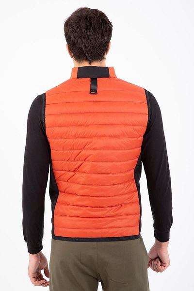 MARATON Regular Men's Stand Collar Sleeveless Brick-Black Vest 21517