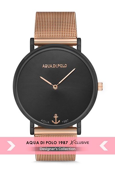 Aqua Di Polo 1987 ساعة أكوا دي بولو 1987 النسائية المصنوعة من الفولاذ الأسود APL12C170H02