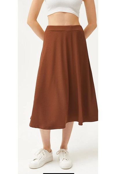 mor butik ЛИЛАВА БУТИКОВА ДАМСКА КАФЯВА ЕЛАСТИЧНА ПОЛА С ТАЛИЯ
