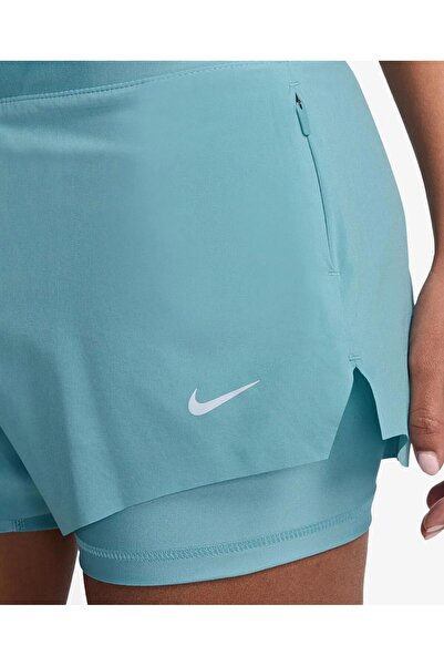 Nike Dri Fit Swift 3in 2N1 Κοντό Γυναικείο Ανακλαστικό Σορτς με 3 Τσέπες Μπλε